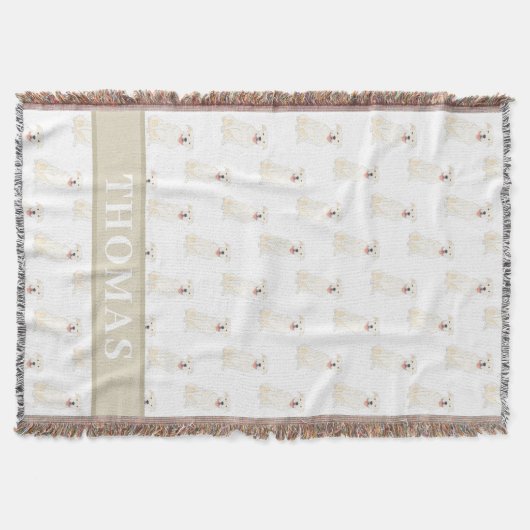 Persoonlijke Pitbull Staffy (Wit) Deken (Voorkant)