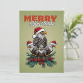 Persoonlijke platte arends kerstkaart (Staand voorkant)