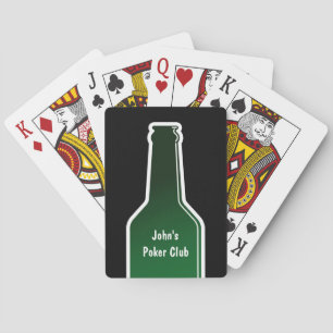Persoonlijke poker speelkaarten met bierfles