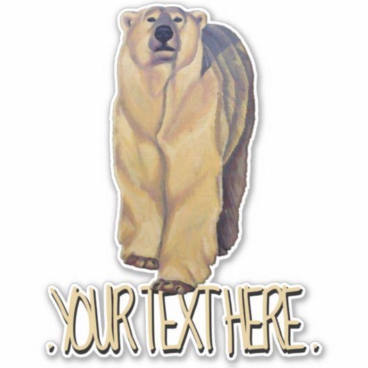 Persoonlijke Polarbeer Stickers Polarbeer Decal (Voorkant)