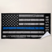 Persoonlijke politie met thin Blue Line Strandlaken (Voorkant)