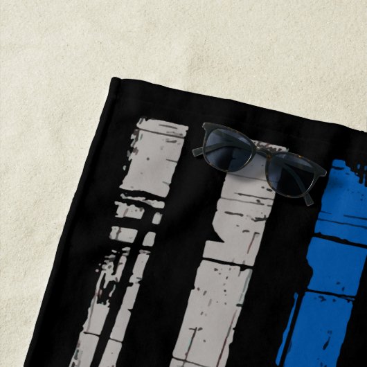 Persoonlijke politie met thin Blue Line Strandlaken (In situ)