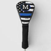 Persoonlijke politie Thin Blue Line Golfheadcover (Voorkant)