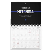 Persoonlijke politieagent in blauwe lijn kalender (Jan 2026)