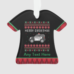 Persoonlijke politieauto met lelijke kerst ornament