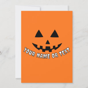 Persoonlijke Pompoen Halloween Je Naam of Tekst Feestdagenkaart