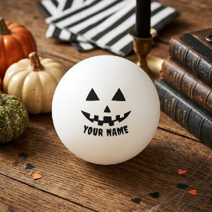 Persoonlijke Pompoen Halloween Naam Zwart & Wit Pingpongballen