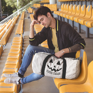 Persoonlijke Pompoen Halloween Naam Zwart & Wit Plunjezak