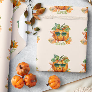 Persoonlijke Pompoen Herfst Halloween Cadeau Cadeaupapier