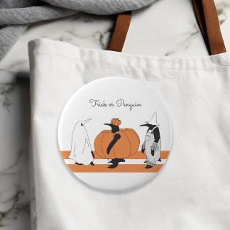 Persoonlijke Pompoen Pinguïn Grappige Halloween Ronde Button 4,0 Cm