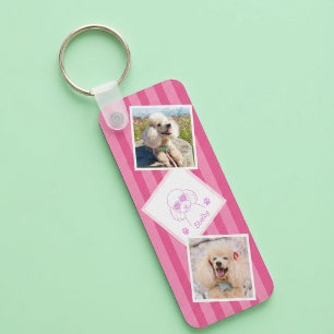 Persoonlijke Poodle-foto-sleutelhanger met naam Sleutelhanger