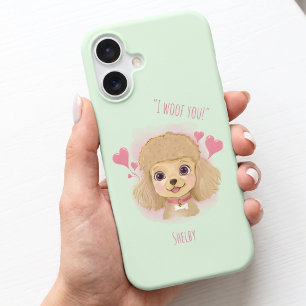 Persoonlijke Poodle iPhone Hoes – Ik Woef Jou Cade 16 Hoesje