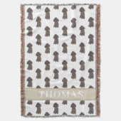 Persoonlijke Poodle (Zwart) Deken (Voorkant Verticaal)