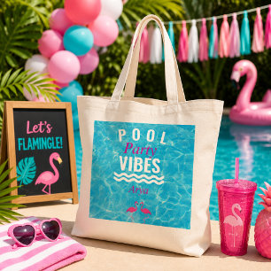 Persoonlijke Pool Party Sfeer Flamingo Boodschappe Grote Tote Bag