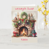 Persoonlijke Poolse kerstkaart Kaart (Gele Bloem)