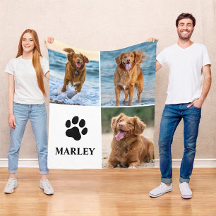 Persoonlijke Poot Hond Liefhebber Fotocollage Huis Fleece Deken