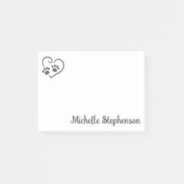 Persoonlijke Pootafdrukken Op Hart met Naam Post-it® Notes