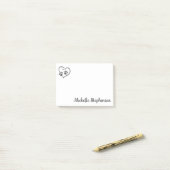 Persoonlijke Pootafdrukken Op Hart met Naam Post-it® Notes (Op bureau)