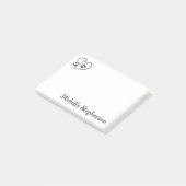 Persoonlijke Pootafdrukken Op Hart met Naam Post-it® Notes (Schuin)