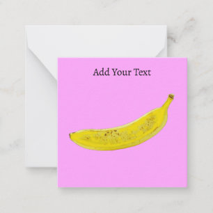 Persoonlijke Pop Art Banaan Roze Achtergrond Notitiekaartje