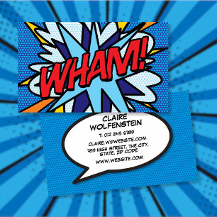 Persoonlijke Pop Art-stripboek WHAM Visitekaartje