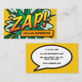 Persoonlijke Pop Art Stripboek ZAP Visitekaartje (Voorkant / Achterkant)