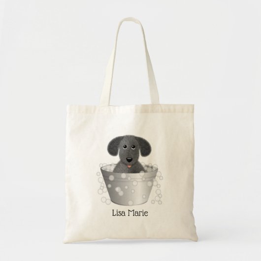 Persoonlijke pop-upbeelden in een tinbuis met bubb tote bag (Voorkant)