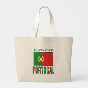 Persoonlijke Portugese Vlag Erfgoed Grote Tote Bag