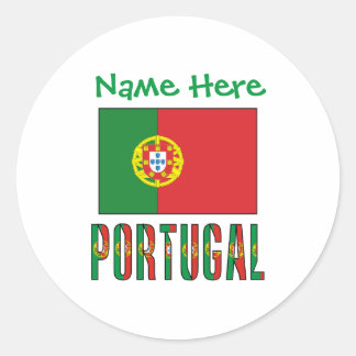 Persoonlijke Portugese Vlag Erfgoed Ronde Sticker