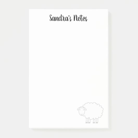 Persoonlijke Post-it® notes met schattige schapen (Voorkant)