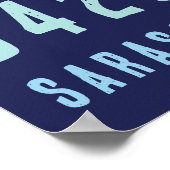 Persoonlijke postcode, plaats, staat | Navy Blue Poster (Hoek)