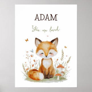Persoonlijke Poster Woodland Fox - Je wordt Liefge