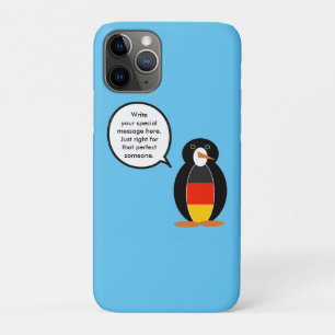 Persoonlijke pratende mevrouw Pinguïn met Duitse v iPhone 11 Pro Hoesje