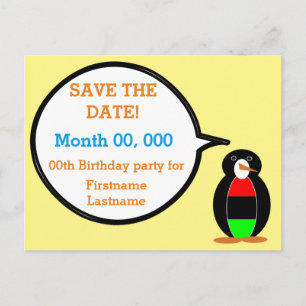 Persoonlijke pratende Ms Penguin Afrikaanse diaspo Aankondigingskaart