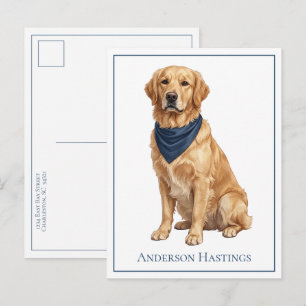 Persoonlijke Preppy Goud Retriever Briefkaart