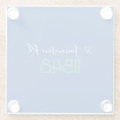 Persoonlijke Preppy Postcode Straatnaam Glazen Onderzetter (Achterkant)