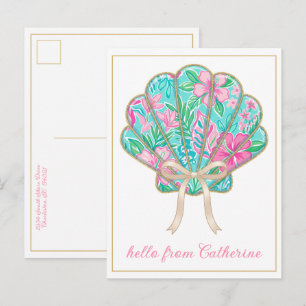 Persoonlijke Preppy Tropische Schelp Briefkaart
