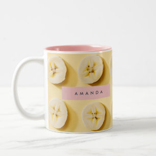 Persoonlijke Pret Banana Schijf Geel Tweekleurige Koffiemok