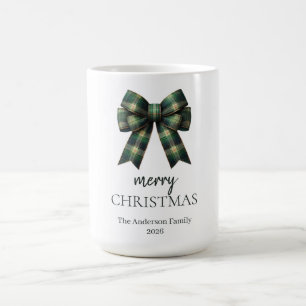Persoonlijke Prettig Kerstfeest Groene geruite s Koffiemok