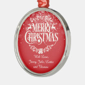 Persoonlijke Prettig Kerstfeest Metalen Ornament (Links)