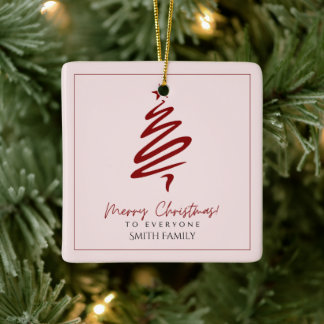 Persoonlijke Prettig Kerstmis Familienaam Keramisch Ornament