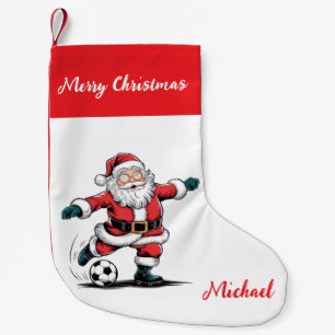 Persoonlijke Prettig Kerstmis Kerstman Voetbal Kleine Kerstsok