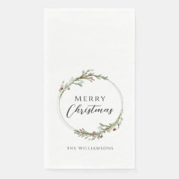 Persoonlijke Prettig Kerstmis Minimalistische Kran Servet