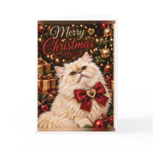 Persoonlijke Prettig Kerstmis Perzische Kat Vouw H