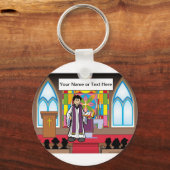 Persoonlijke priest - Mannelijke Cartoon Sleutelhanger (Voorkant)