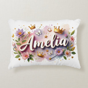 Persoonlijke Princess Bloom Naam Accent Kussen