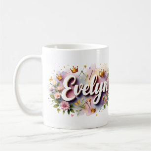 Persoonlijke Princess Floral Mok – Met Naam