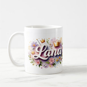Persoonlijke Princess Floral Mok – Met Naam