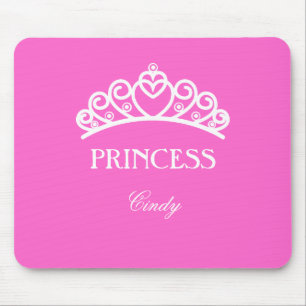 Persoonlijke prinses mousepad in roze met naam muismat
