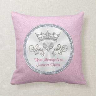 Persoonlijke prinses Tiara Pink Pillow voor meisje Kussen